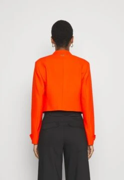 Boss Slim-Fit Cropped Jacket With Collarless Styling - Blazer - Bright Orange -Modekleding Winkel 0ac9dfcf278f4de1a2df00e2377b71f3