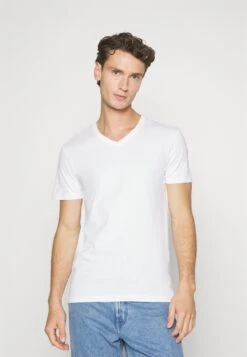 Pier One V Neck Bird Tonal 3 Pack - T-Shirt Basic - Light Brown/White/Dark Blue -Modekleding Winkel 1f5463f9c0604b97998b18e77595bc5f