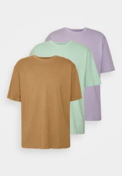 YOURTURN 3Pack Unisex - T-Shirt Basic - Light Green/Lilac/Light Brown -Modekleding Winkel 2ed8114ce3474a2bb4c76e33887aa7fd