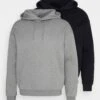 Pier One 2 Pack - Hoodie - Black/Mottled Grey -Modekleding Winkel 3c1e4615af394a0ca826633c656dfac4