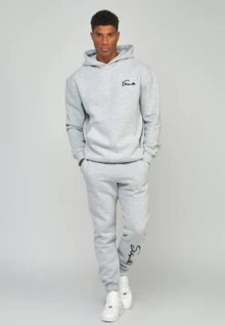 SikSilk Script Embroidery- Hoodie - Grey Marl 8 SikSilk Script Embroidery- Hoodie - Grey Marl -Modekleding Winkel 3c9a92e93ab14586afc8677de69f9749