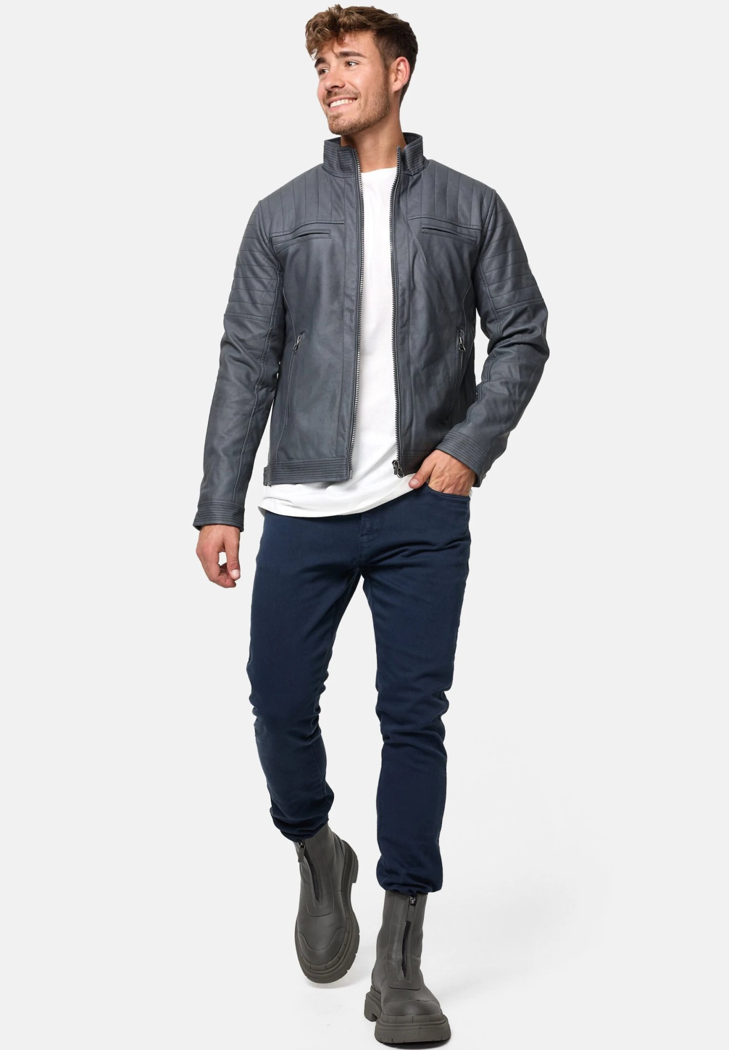 Indicode Jeans Brook - Imitatieleren Jas - Raven 4 Indicode Jeans Brook - Imitatieleren Jas - Raven - Afbeelding 2