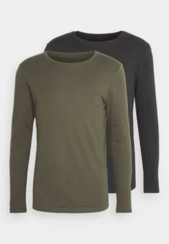 Pier One 2 Pack - Longsleeve - Black/Khaki -Modekleding Winkel 53fb57fe09314c7597291e1ba0dccb89