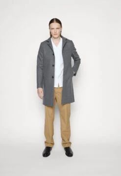 J.Lindeberg Holger Melton Coat - Mantel - Mid Grey Melange -Modekleding Winkel 87ecc130771c4ac693650fe7994370ac