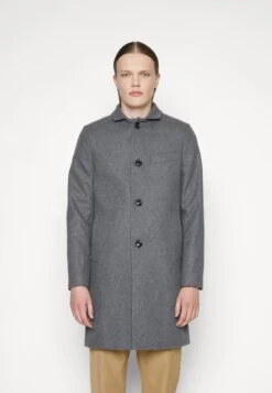 J.Lindeberg Holger Melton Coat - Mantel - Mid Grey Melange -Modekleding Winkel 9bb99e16bb3b4a17b0fea1fa885a0bde