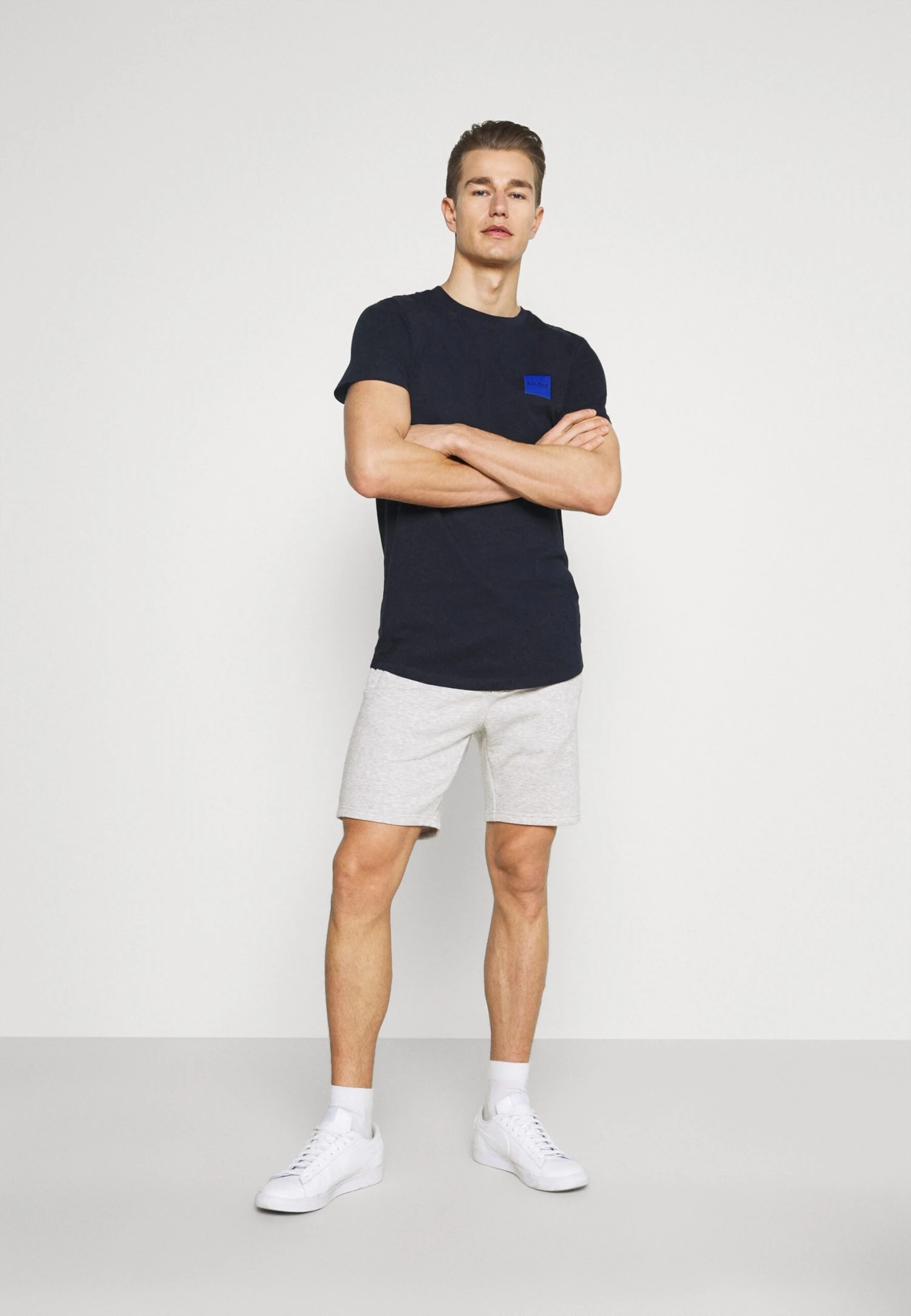 Pier One 2 Pack - Shorts - Mottled Light Grey/Dark Blue 3 Pier One 2 Pack - Shorts - Mottled Light Grey/Dark Blue