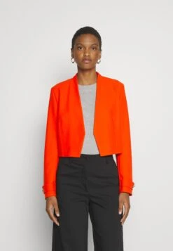 Boss Slim-Fit Cropped Jacket With Collarless Styling - Blazer - Bright Orange -Modekleding Winkel ccce71fd8f524f76b81654bde7b1fdf0