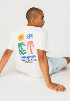 Kaotiko Barcelone - T-Shirt Print - Weiß -Modekleding Winkel d44350842fb64884b03a612e5004b6de