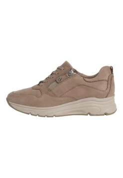 Tamaris Pure Relax - Sneakers Laag - Taupe Nubuc