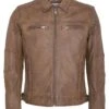 Lee Cooper Leather Jacket With Collar Shirt - 2 Split Side Pockets - - Leren Jas - Vintage Cognac -Modekleding Winkel f4c5910b793541138a6d4e9699da66a5
