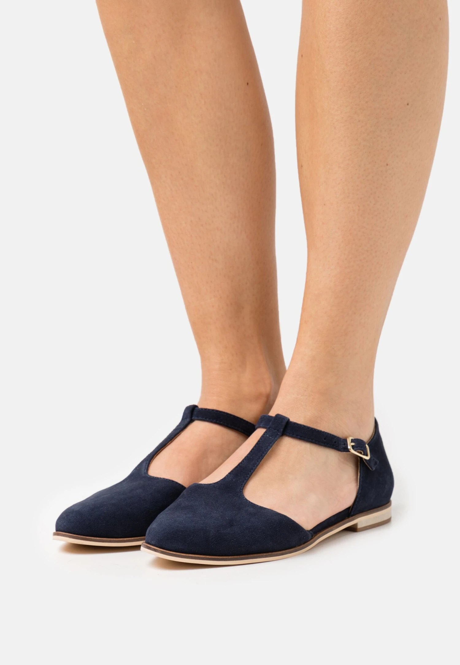 Leather - Ballerina'S Met Enkelbandjes - Dark Blue 3 Leather - Ballerina'S Met Enkelbandjes - Dark Blue